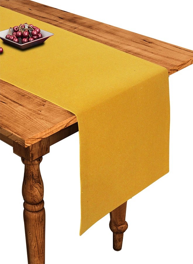 AIRWILL مفرش طاولة قطني سادة أصفر اللون من Airwill، طوله 152 سم (أصفر، عبوة من قطعة واحدة) - Image 1